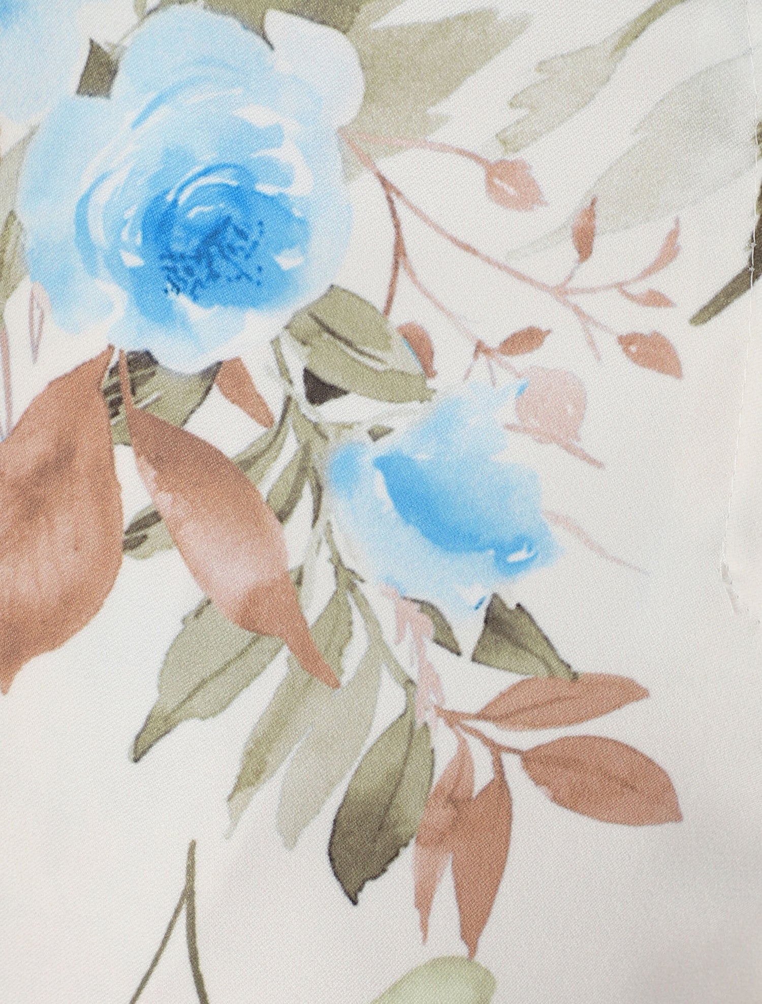 Short à ourlets imprimé roses - Beige - 3