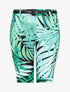Bermuda à ourlets imprimé feuilles tropicales - Vert - 1