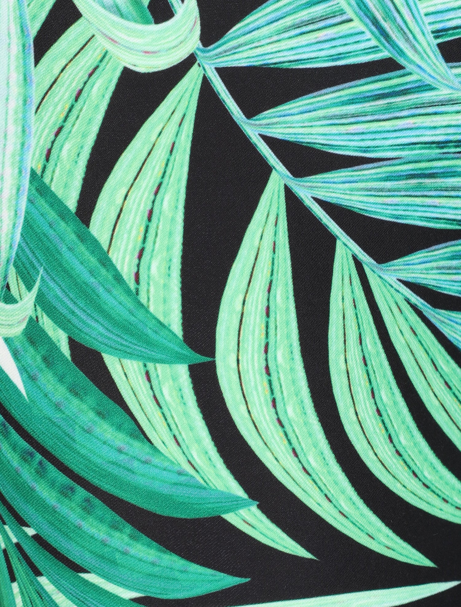 Bermuda à ourlets imprimé feuilles tropicales - Vert - 3