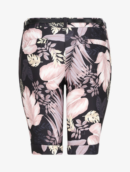 Bermuda à ourlets imprimé végétal - Beige - 2