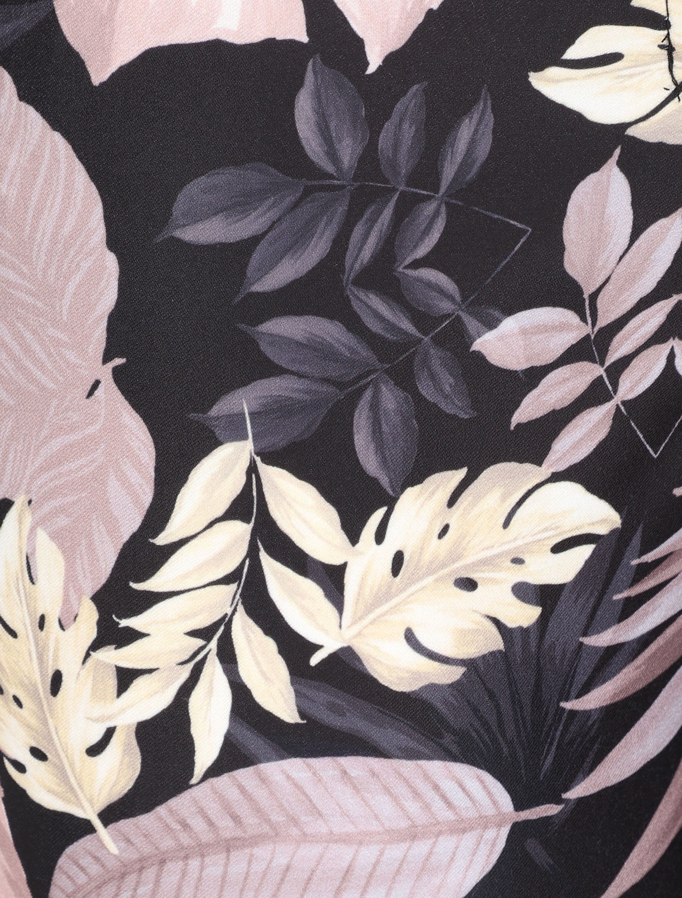 Bermuda à ourlets imprimé végétal - Beige - 3