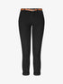 Pantalon chino taille haute uni en coton mélangé - Noir - 4