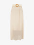 Jupe longue évasée en voile uni - Beige - 1