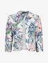 Veste courte à imprimé plantes tropicales - Blanc - 1
