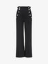 Pantalon droit à boutons et taille stylisés - Noir - 1