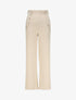 Pantalon droit à boutons et taille stylisés - Beige - 1