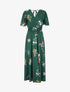 Robe longue imprimé fleurs de printemps à manches papillon - Vert émeraude - 1