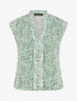 Top sans manches imprimé feuilles stylisées - Vert - 1
