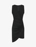 Robe drapée sans manches - Noir - 1