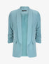 Blazer coupe droite à manches 3/4 froncées - Turquoise - 4