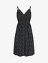 Robe empire mi-longue imprimé fleurs des champs - Noir - 1