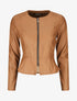 Veste zippée en simili - Camel - 6