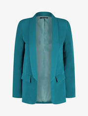 Blazer long à col châle - Bleu canard - 4