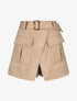 Jupe short en suédine - Camel - 5