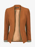Blazer uni à revers imprimé grec - Camel - 5