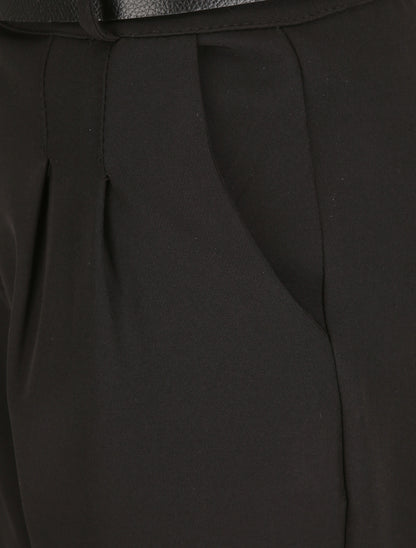 Pantalon dad uni taille standard - Noir - 3