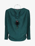 Pull à col bénitier - Vert foncé - 1
