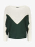 Pull en maille à motif V irisé - Vert sapin - 1