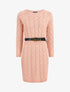 Robe pull courte effet tressé - Rose poudré - 4