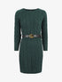 Robe pull courte effet tressé - Vert sapin - 1