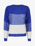 Pull en grosse maille bicolore - Bleu roi - 5