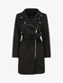 Trench mi-long zippé en suédine - Noir - 5