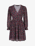 Robe courte patineuse à fleurs - Noir - 1