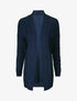 Gilet long ouvert en maille - Bleu - 5