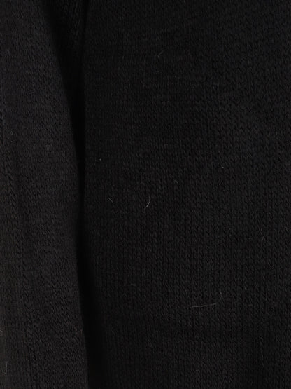 Gilet mi-long ouvert en maille - Noir - 3