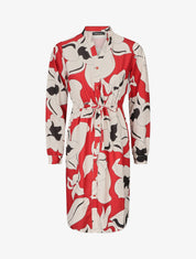 Robe chemise à imprimé fleurs - Rouge - 5