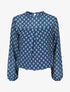 Blouse en voile imprimé vintage - Bleu - 5