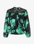 Blouse en voile imprimé grandes fleurs - Noir - 5