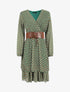 Robe col cache-coeur imprimé mosaïque - Vert - 1
