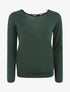 Pull droit à dos en dentelle - Vert bouteille - 1