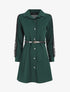 Robe chemise à manches dentelle - Vert foncé - 5
