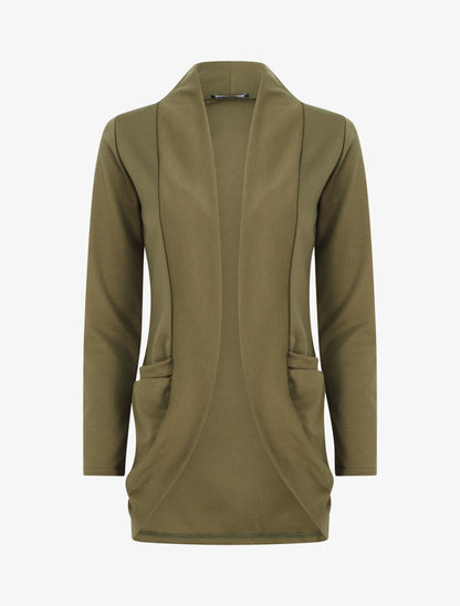 Veste légère ouverte à poches plaquées - Kaki - 5