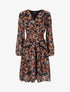 Robe fleuri col cache-coeur - Noir - 5
