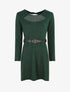 Robe pull courte à dos ajouré - Vert foncé - 1
