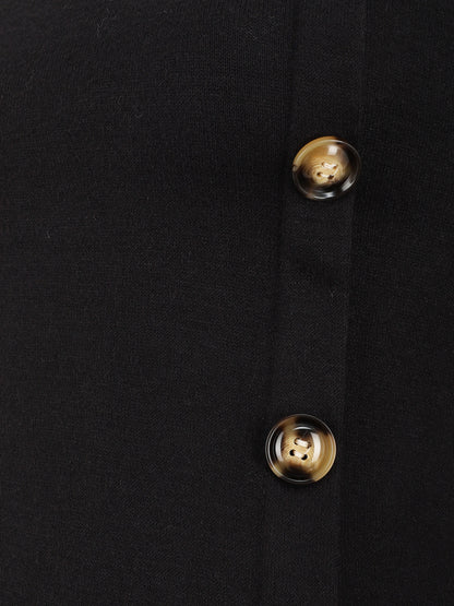 Pull fin à boutons décoratifs - Noir - 3