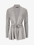 Gilet mi-long uni et ceinturé - Gris - 1