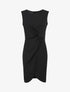 Robe coupe droite effet drapé - Noir - 1