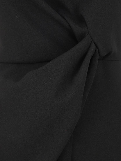 Robe coupe droite effet drapé - Noir - 3