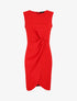 Robe coupe droite effet drapé - Rouge - 5