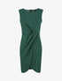 Robe coupe droite effet drapé - Vert sapin - 1
