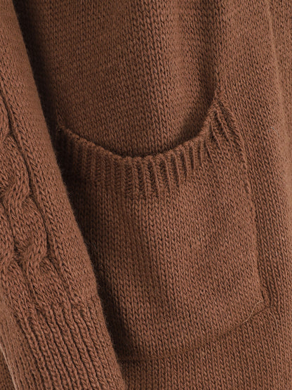Gilet mi-long à poches plaquées - Marron - 3