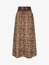Jupe longue imprimé cachemire à taille haute - Marron - 1