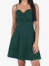 Robe patineuse courte à bretelles - Vert sapin - 1