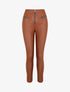 Pantalon slim en simili - Camel - 4