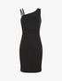 Robe fourreau à bretelles asymétrique - Noir - 1
