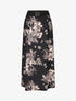 Jupe longue à imprimé fleuri à taille haute - Noir - 4
